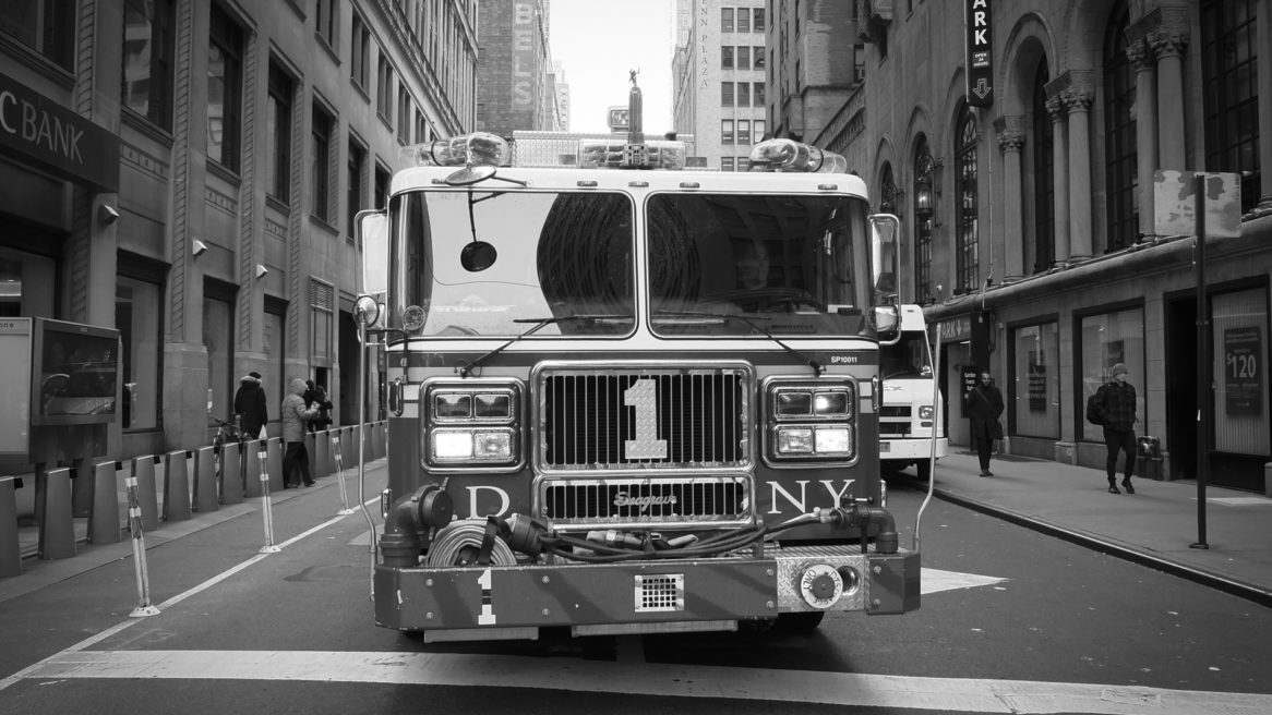 New York Fire Department on the road in Manhattan