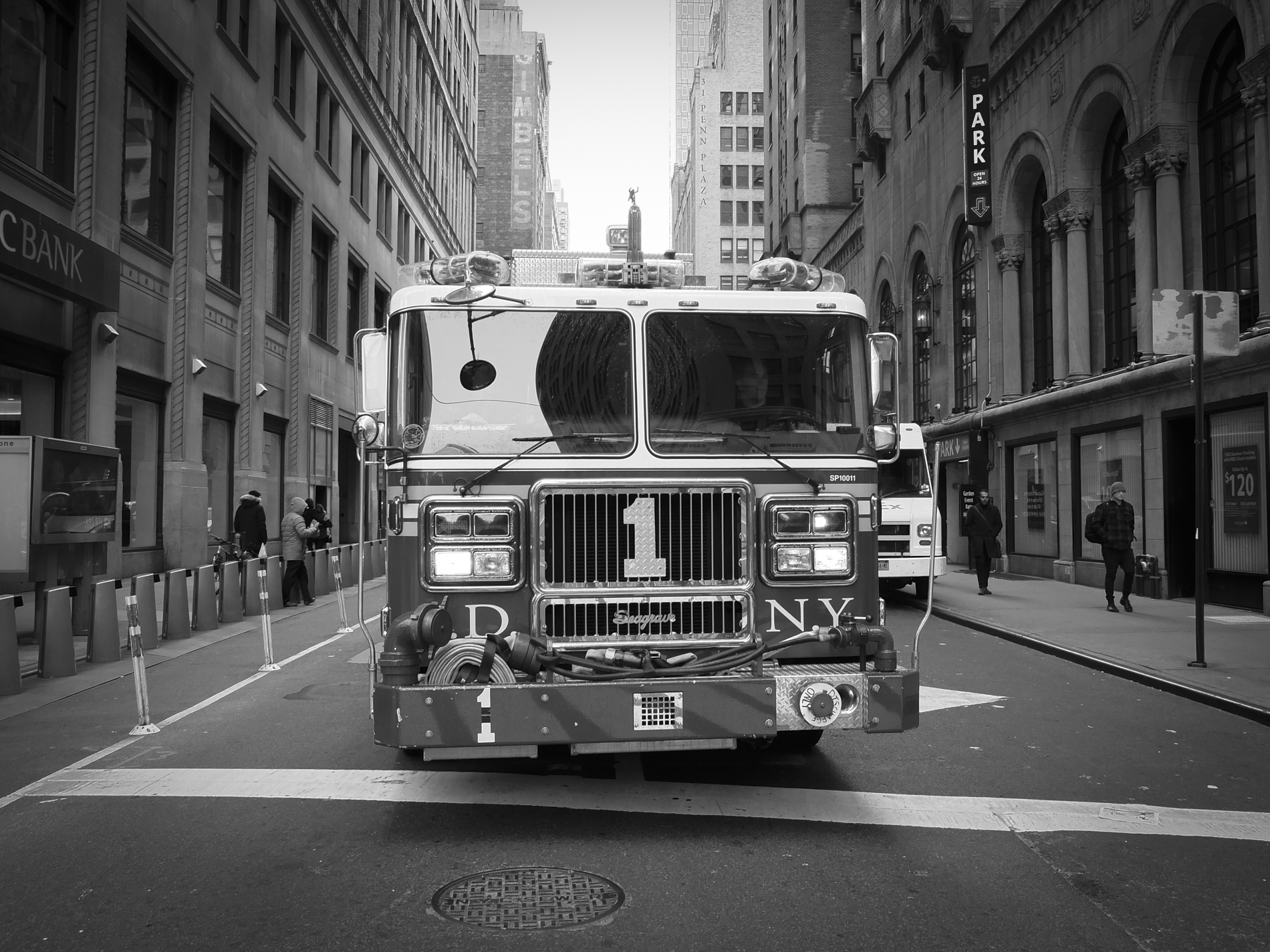 New York Fire Department on the road in Manhattan